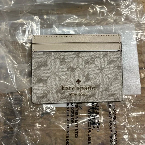 Kate Spade Beige Floral Card Holder - Picture 2 of 4